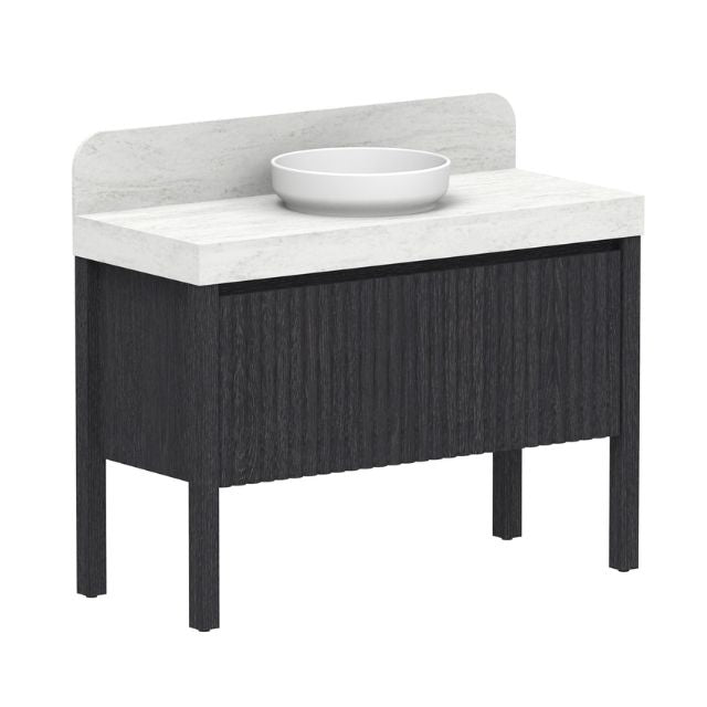 ADP Harper Floor Standing Vanity with Legs and Durasein Benchtop 1200mm Centre Bowl HARFAS1200FMCDU | The Blue Space