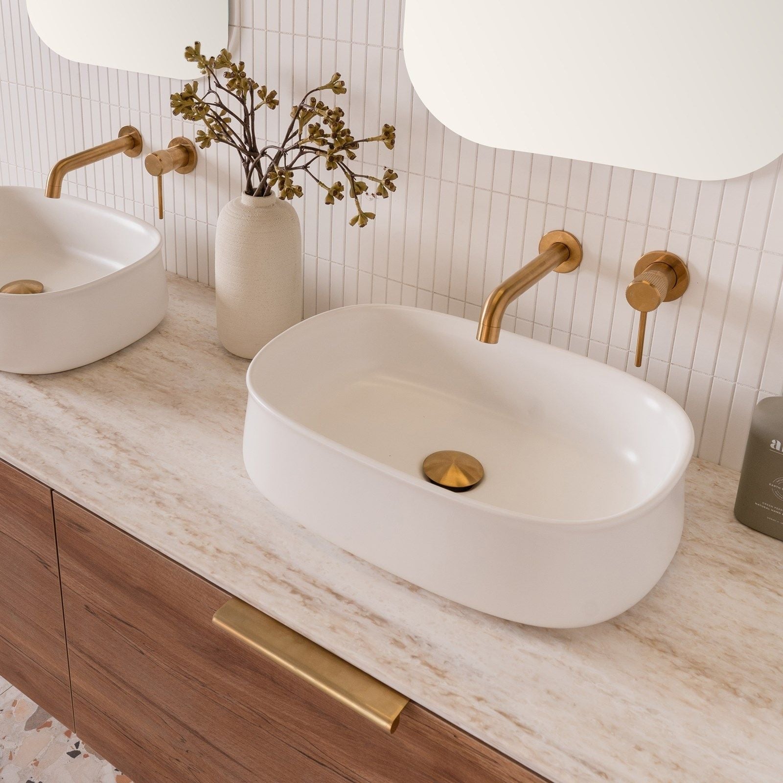 Lifestyle ADP Hewitt 460 x 330 Above Counter Basin Gloss White TOPCHEW4632GW - The Blue Space