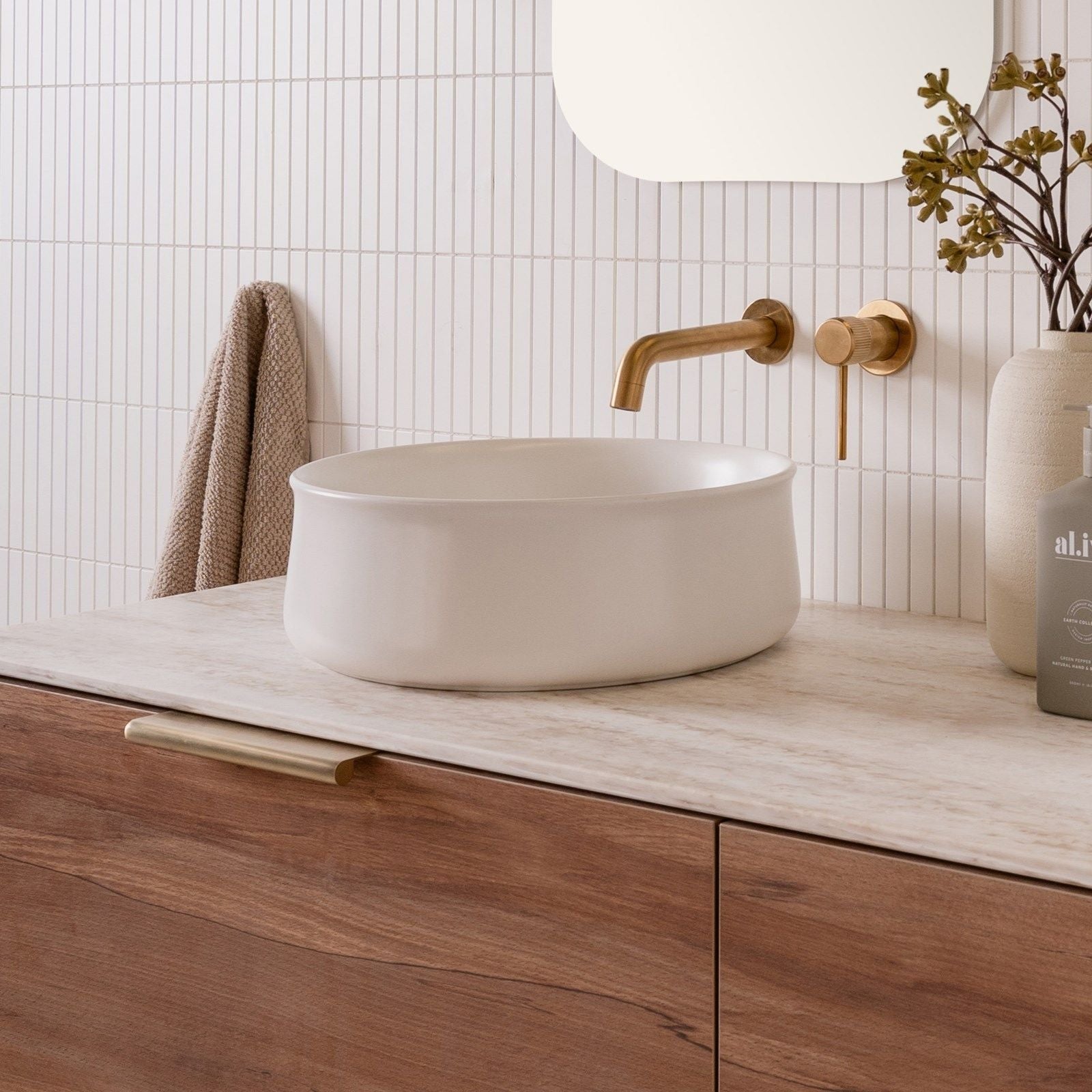 Lifestyle ADP Jennifer 360mm Above Counter Basin Matte White TOPCJEN3636MW - The Blue Space