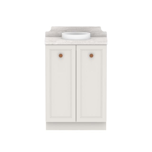 ADP Mabel Mini Freestanding Vanity with Cherry Pie Benchtop - 600mm Centre Bowl MABMDT0600WKCCP | The Blue Space