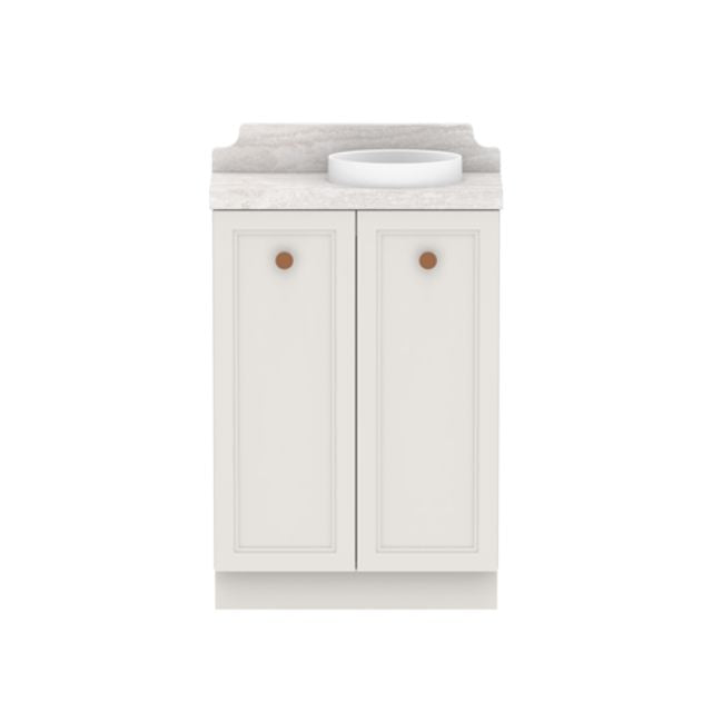 ADP Mabel Mini Freestanding Vanity with Cherry Pie Benchtop - 600mm Right Bowl MABMDT0600WKRCP | The Blue Space