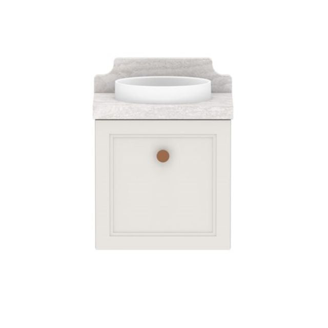 ADP Mabel Mini Wall Hung Vanity with Cherry Pie Benchtop - 400mm Centre Bowl MABMDS0400WHCCP | The Blue Space