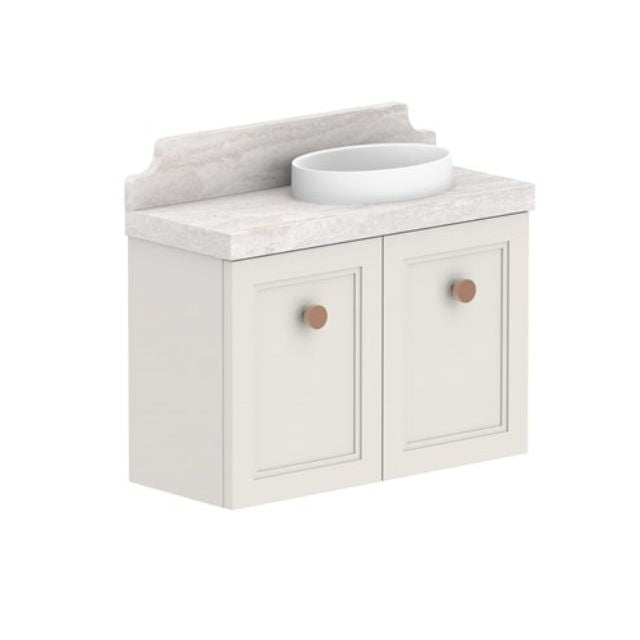 ADP Mabel Mini Wall Hung Vanity with Cherry Pie Benchtop - 600mm Right Bowl MABMDS0600WHRCP | The Blue Space
