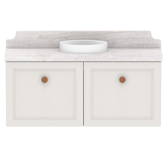 ADP Mabel Mini Wall Hung Vanity with Cherry Pie Benchtop - 900mm Centre Bowl MABMDS0900WHCCP | The Blue Space