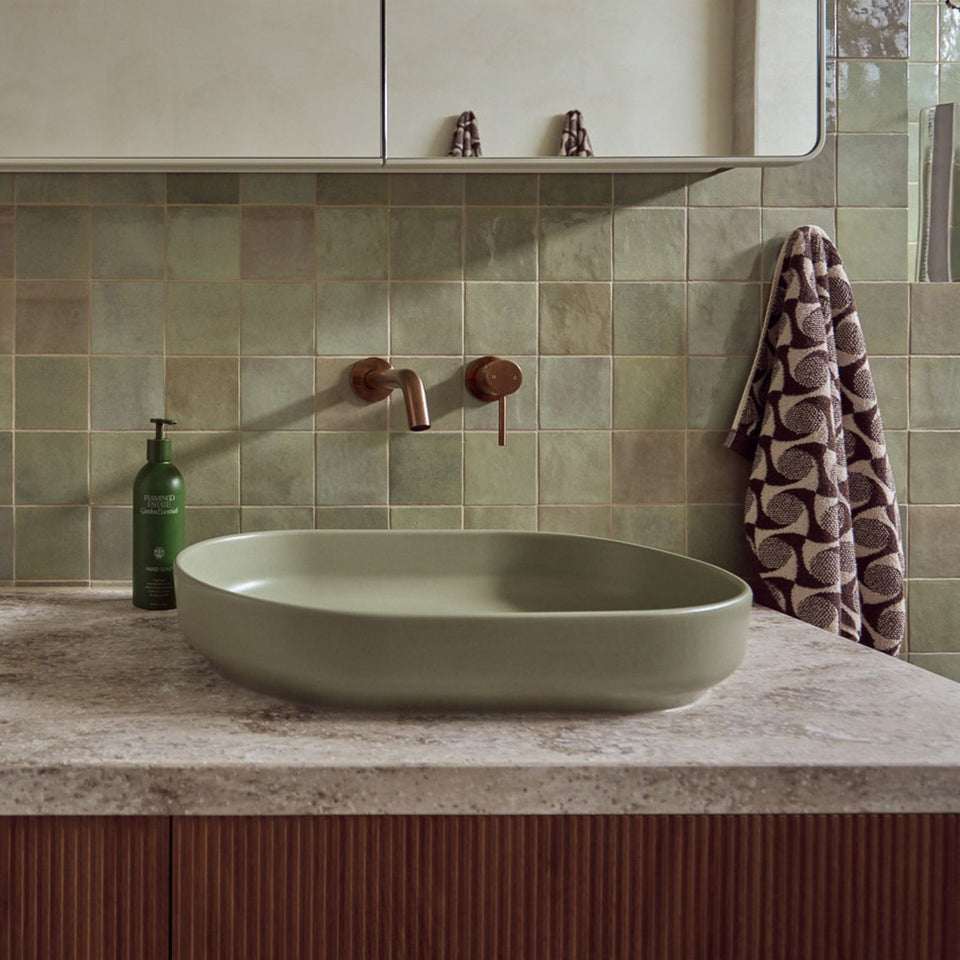 ADP Marilyn 550 x 350 Above Counter Basin Matte Olive