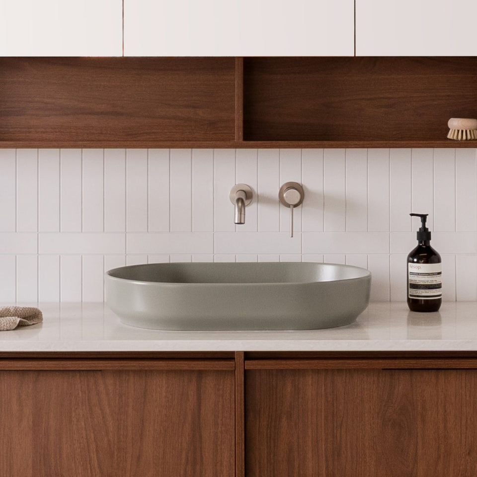 ADP Marilyn 550 x 350 Above Counter Basin Matte Olive