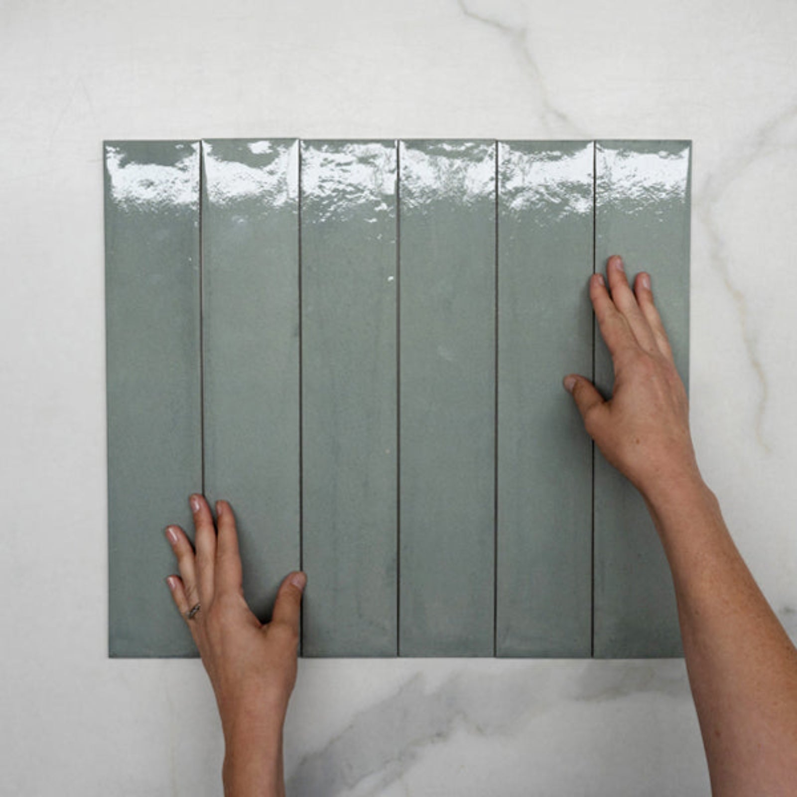 Aqua Theo Subway Tile 75 x 400mm Italian Porcelain 75FRAVEBR - The Blue Space