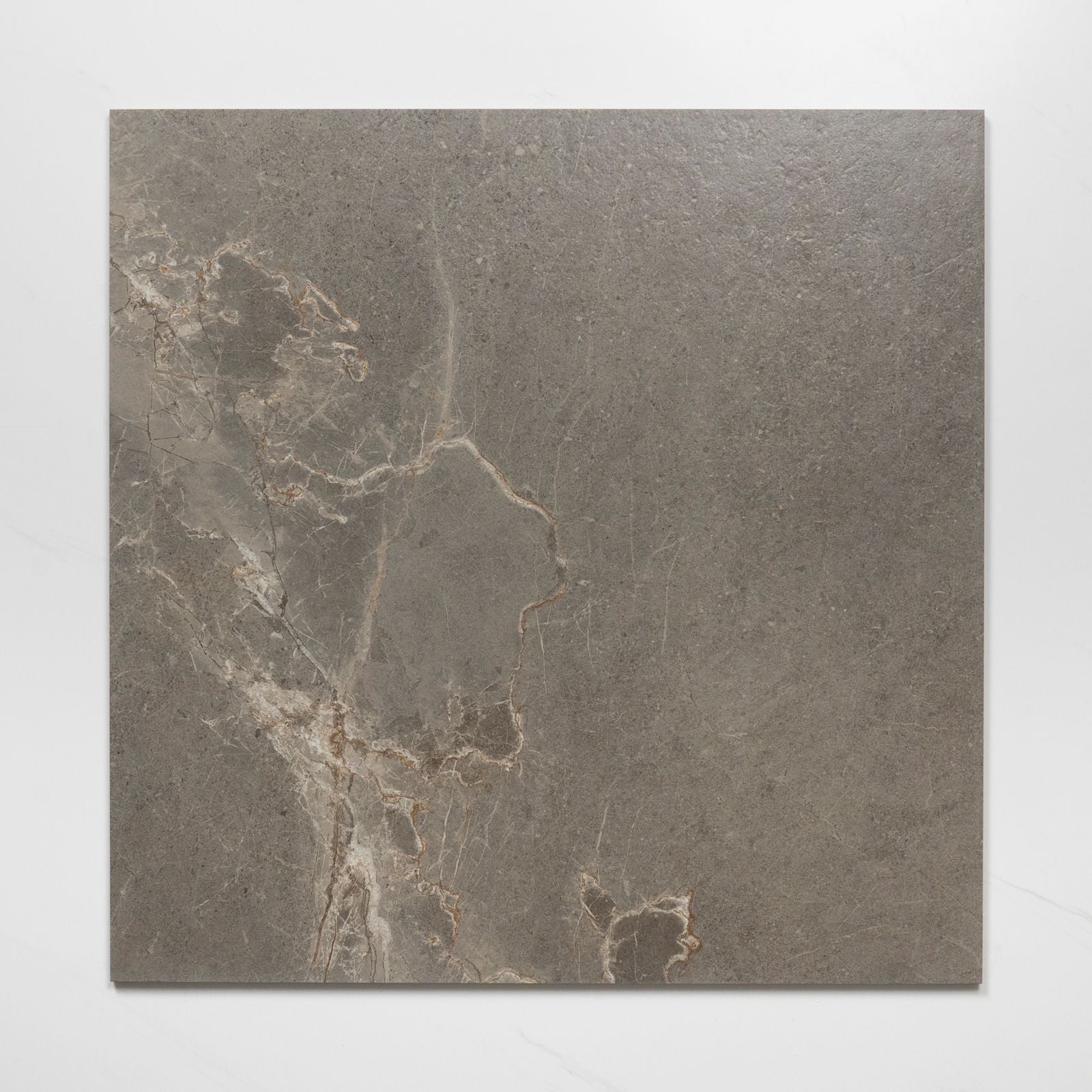Single No Hand Auralis Grey Brown Honed Porcelain Tile 600 x 600mm 6ARDASH - The Blue Space