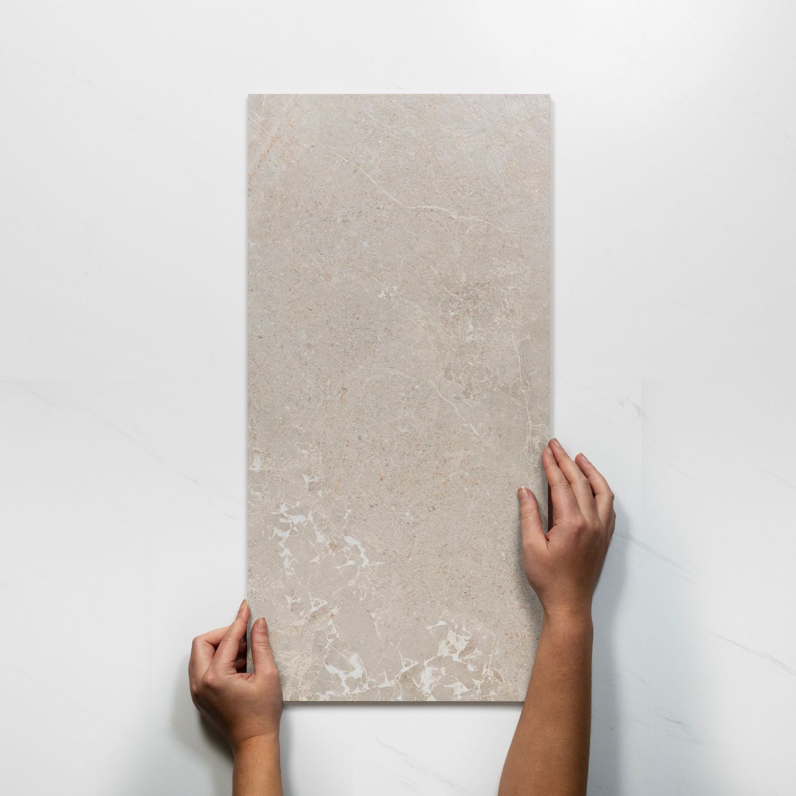 Single With Hand Auralis Taupe Honed Porcelain Tile 300 x 600mm 36ARDGEH - The Blue Space