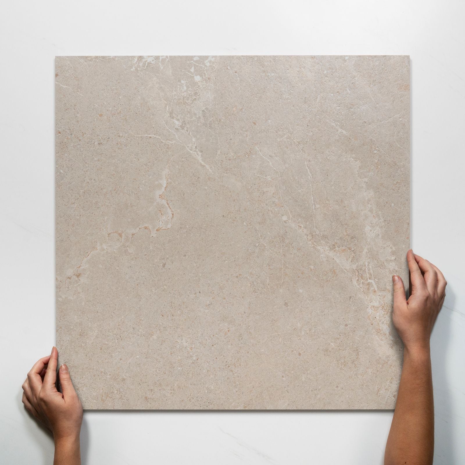 Single With Hand Auralis Taupe Honed Porcelain Tile 600 x 600mm 6ARDGEH - The Blue Space