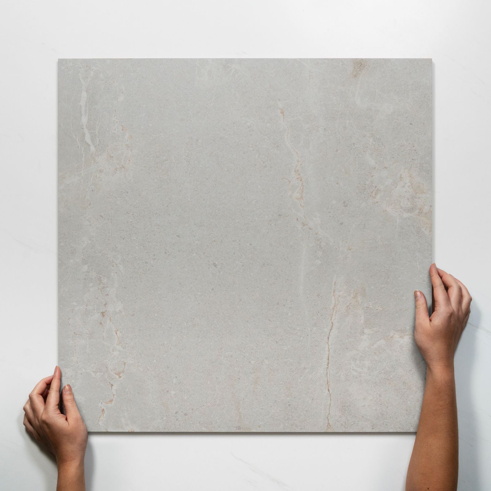 Single With Hand Auralis Warm Grey P5 External Porcelain Tile 600 x 600mm 6ARDLGX - The Blue Space