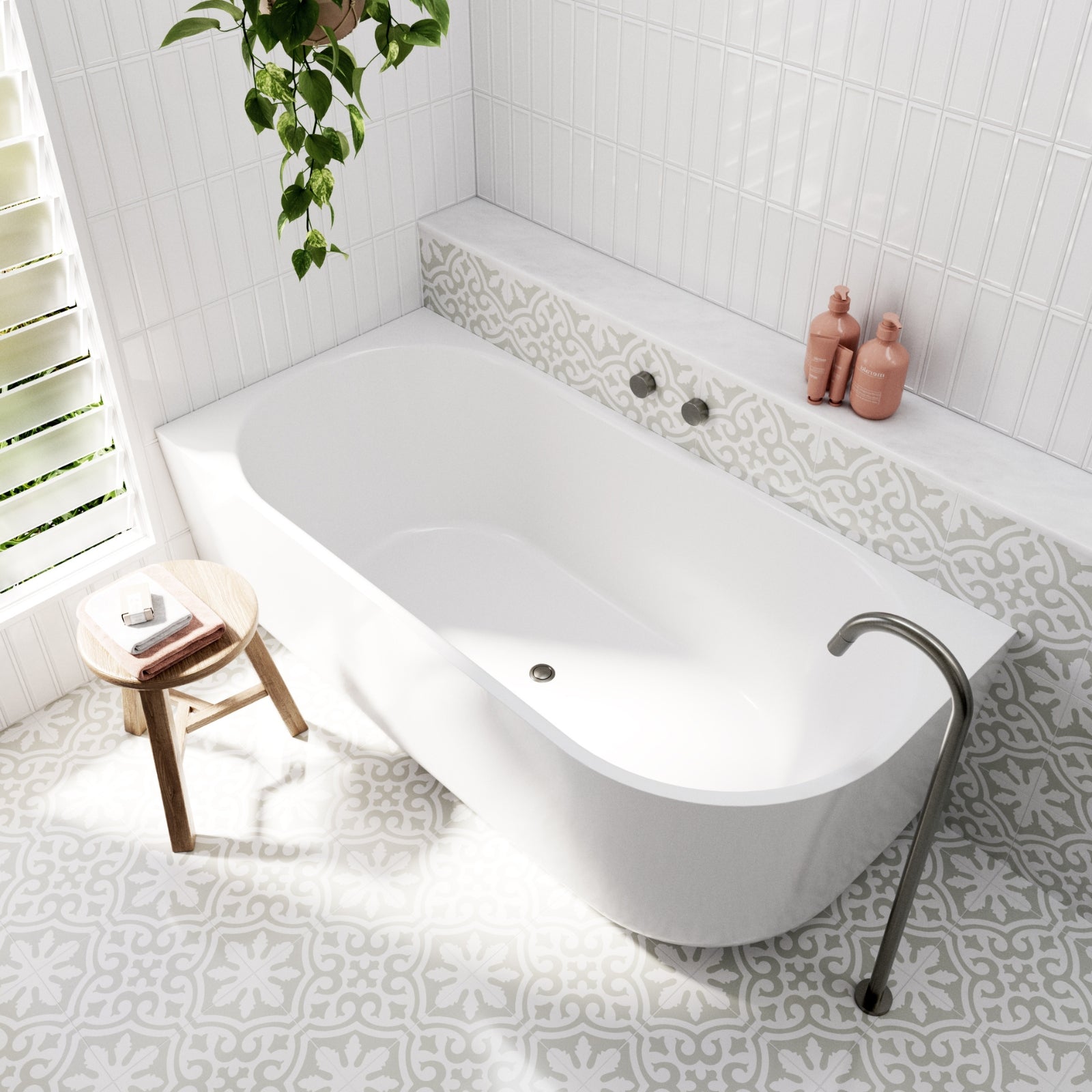 Lifestyle 1 Bao Elegant 1500mm Back to Corner Bath - Left Hand Corner BAO200215L - The Blue Space