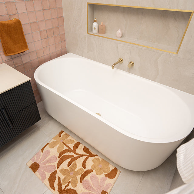 Lifestyle Bao Elegant 1500mm Back to Wall Bath - Matte White