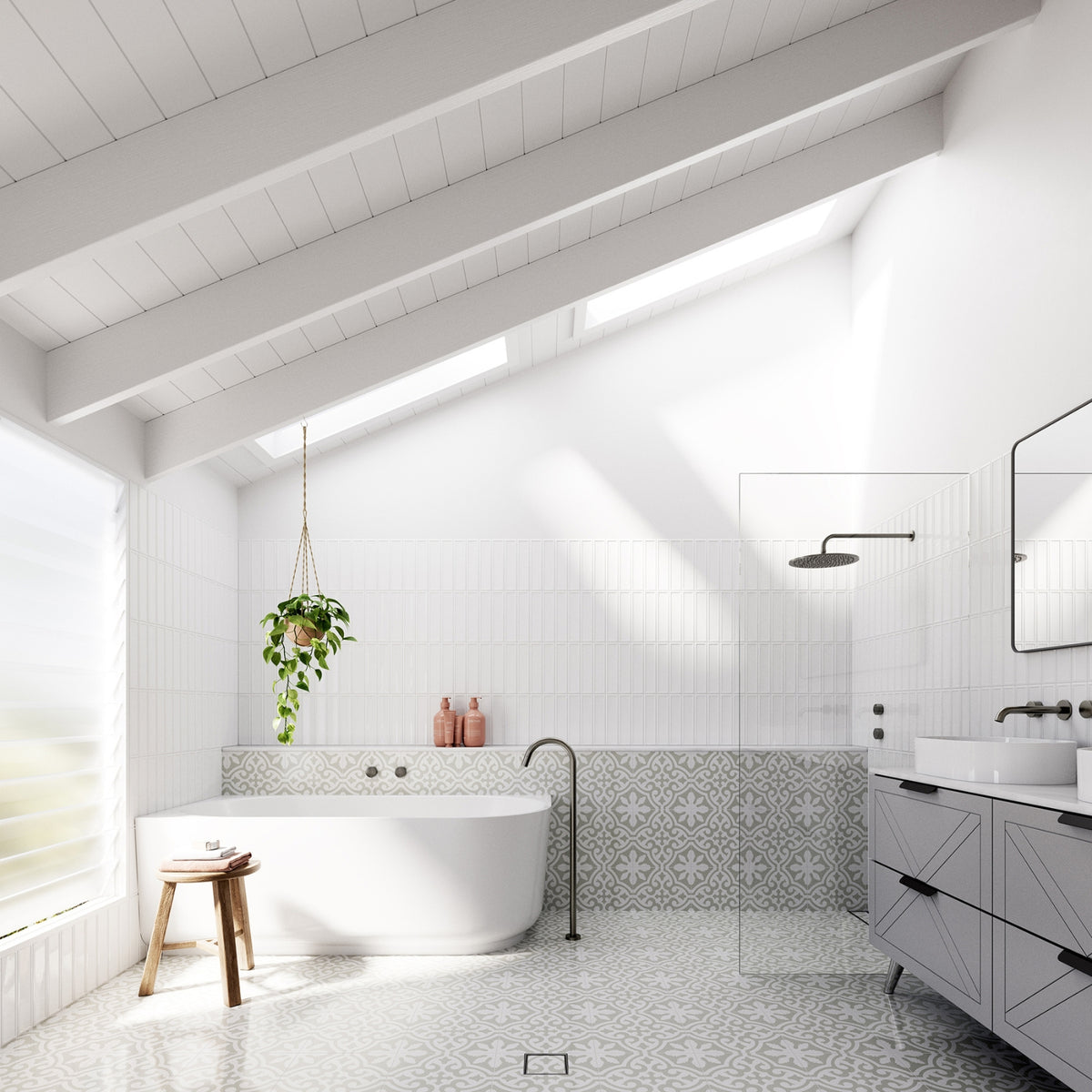 Lifestyle 2 Bao Elegant 1700mm Back to Corner Bath - Matte White - Right Hand Corner BAO200217RM - The Blue Space