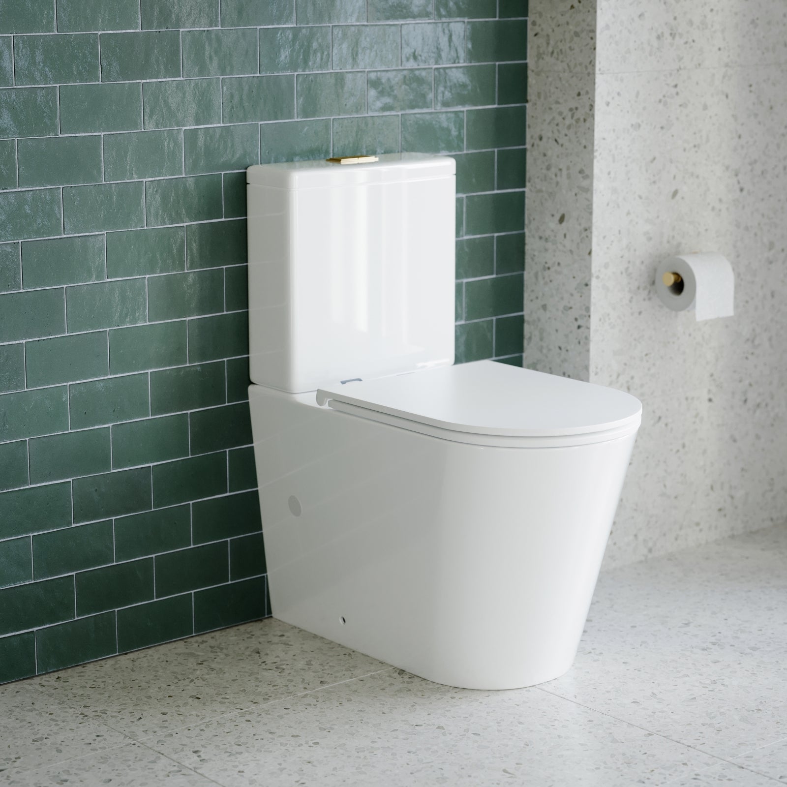 Lifestyle 1 Bao Elegant Raised Height Rimless Back to Wall Toilet Suite BAOBTW10 - The Blue Space