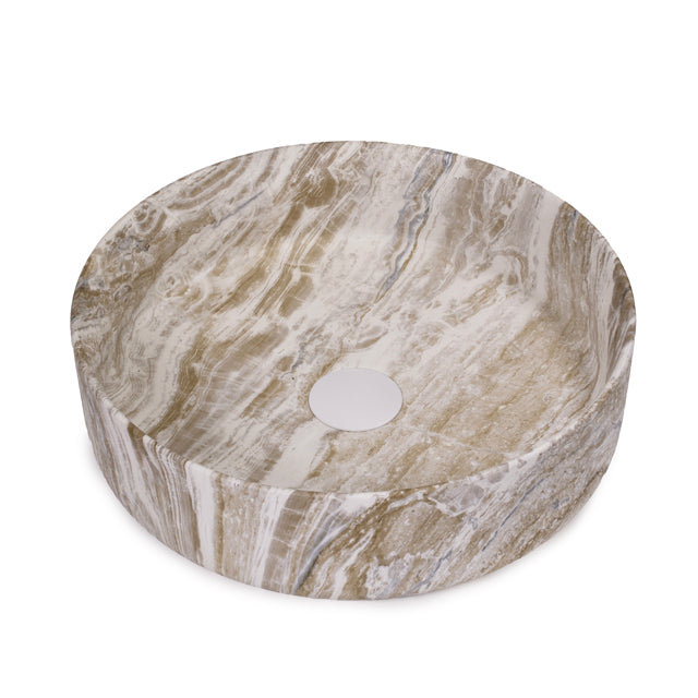 Bao Round 400mm Above Counter Basin Ochre Veins | The Blue Space