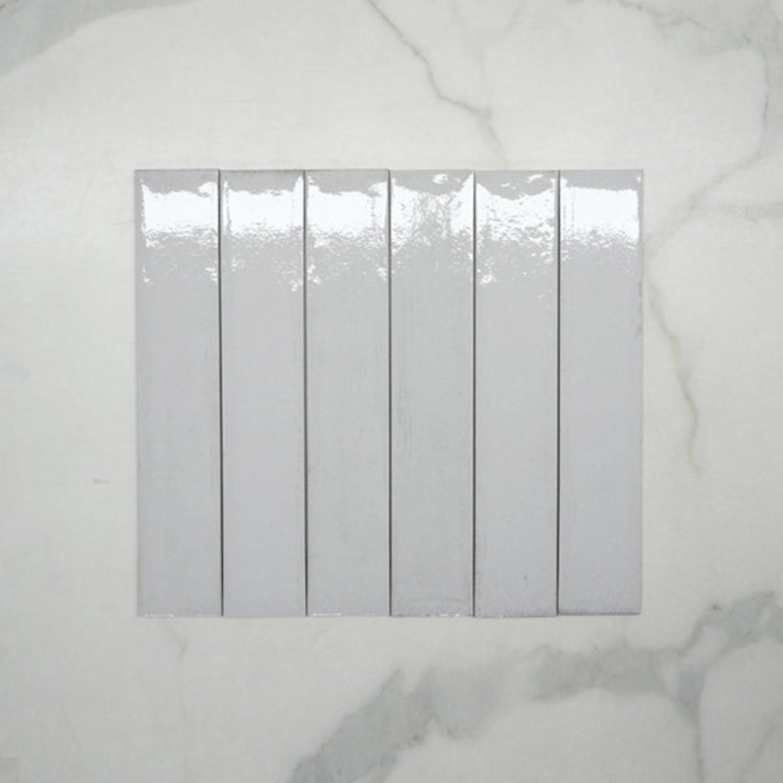 Faces No Hand Bianco Theo Subway Tile 75 x 400mm Italian Porcelain - The Blue Space