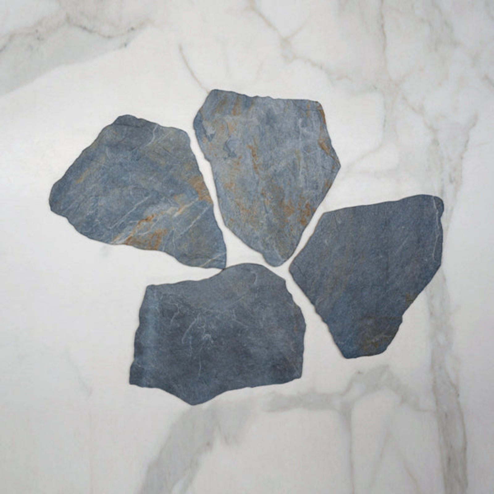 No Hand Blue Aria Stone Tile Matte Crazy Pave Porcelain - The Blue Space