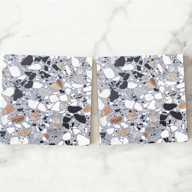 Blue Theo Terrazzo Tile Matt 200 x 200mm Porcelain | The Blue Space