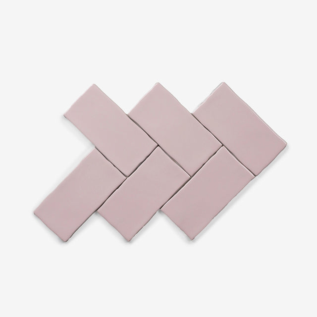 Blush Luca Hand Made Gloss Subway Tile 75 x 150 x 8mm | The Blue Space