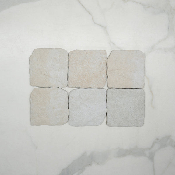 Looks No Hand Bone Settlers Cobble Stone 150 x 150mm Porcelain - The Blue Space