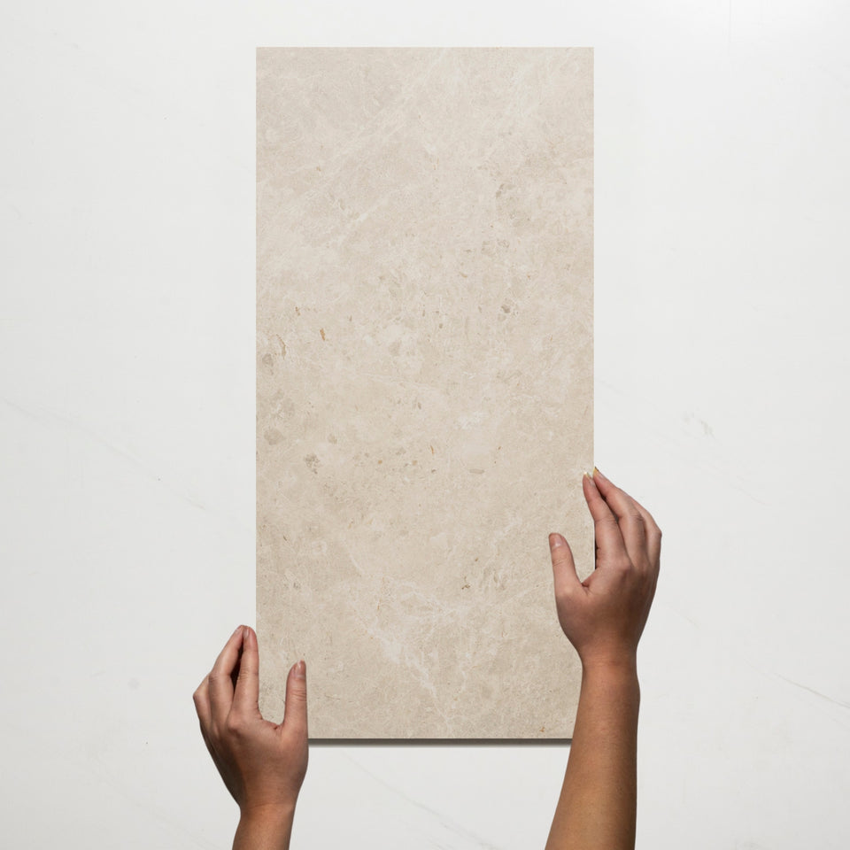 Cairnwell White Stone Look Porcelain Tile P3 300×600mm