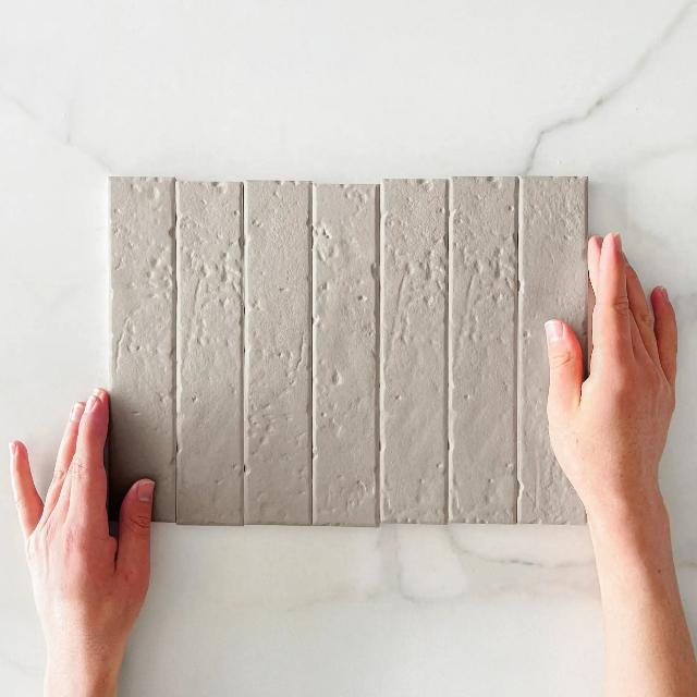 Caramel Blaire Brick Tile Textured Matte 45x230x8mm Porcelain | The Blue Space