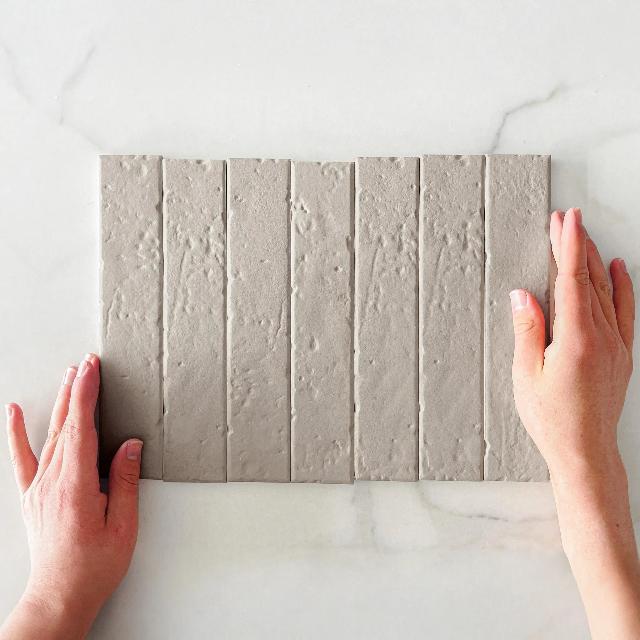 Caramel Blaire Brick Tile Textured Matte 45 x 230 x 8mm Porcelain | The Blue Space