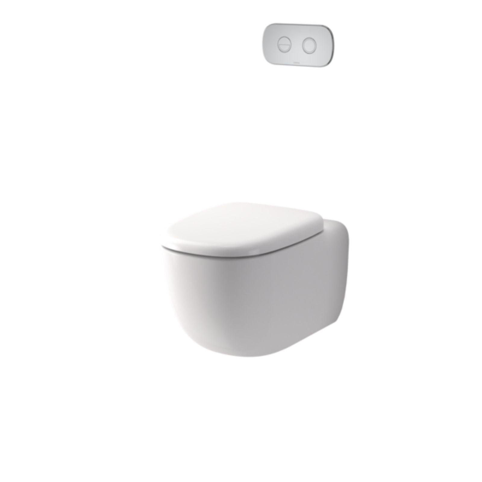 Angle Caroma Contura II Cleanflush Wall Hung Invisi Series II Suite GermGard - Gloss White 849001W - The Blue Space