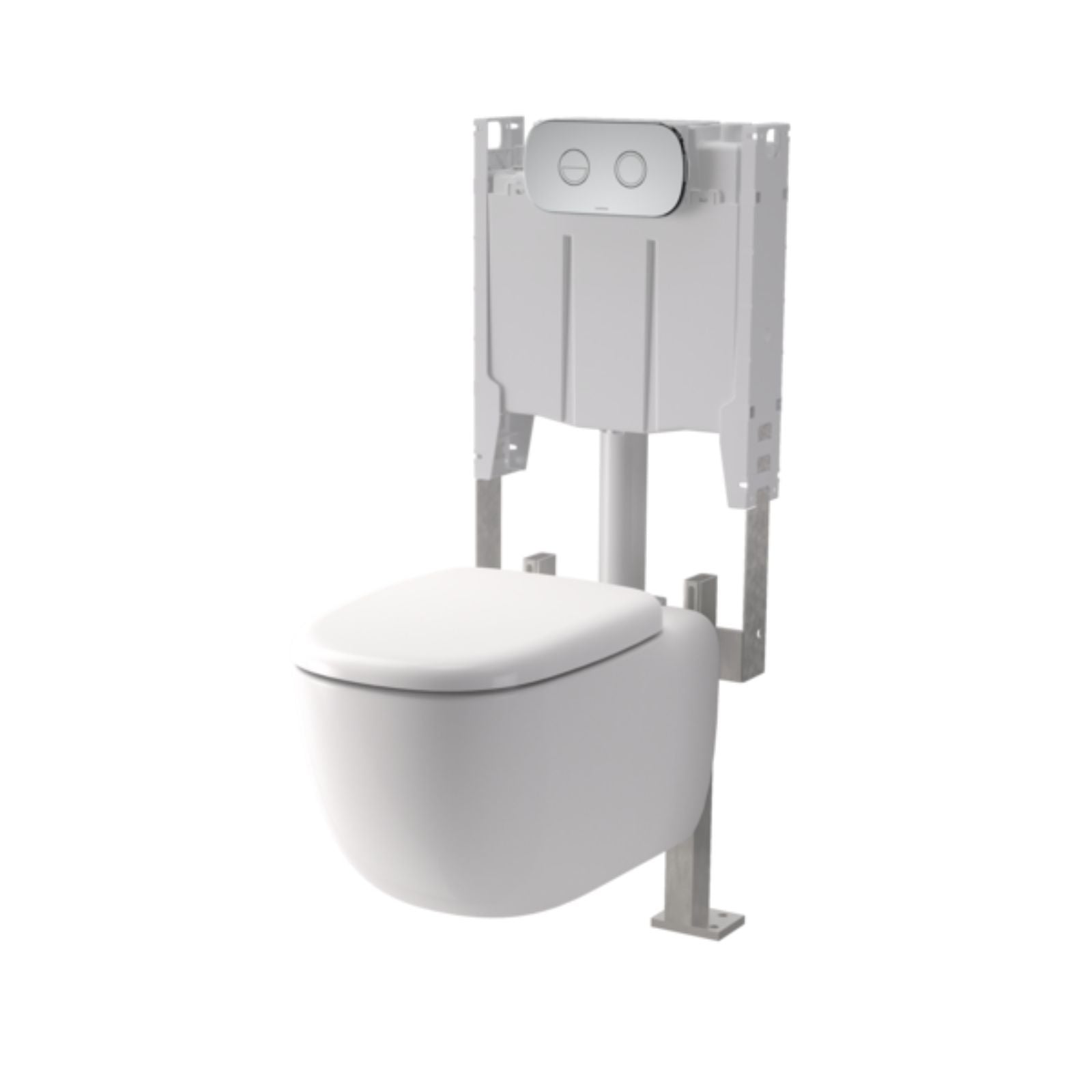 Full Caroma Contura II Cleanflush Wall Hung Invisi Series II Suite GermGard - Gloss White 849001W - The Blue Space