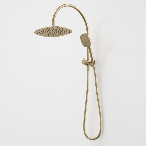 Caroma Contura II Compact Twin Shower - Brushed Brass 849082BB4A