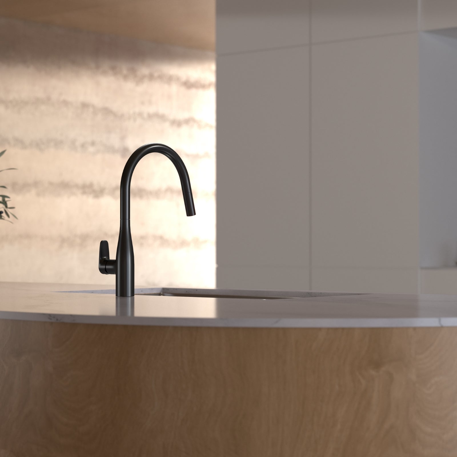 Lifestyle 5 Caroma Contura II Pull Out Sink Mixer - Black 849062B56AF - The Blue Space