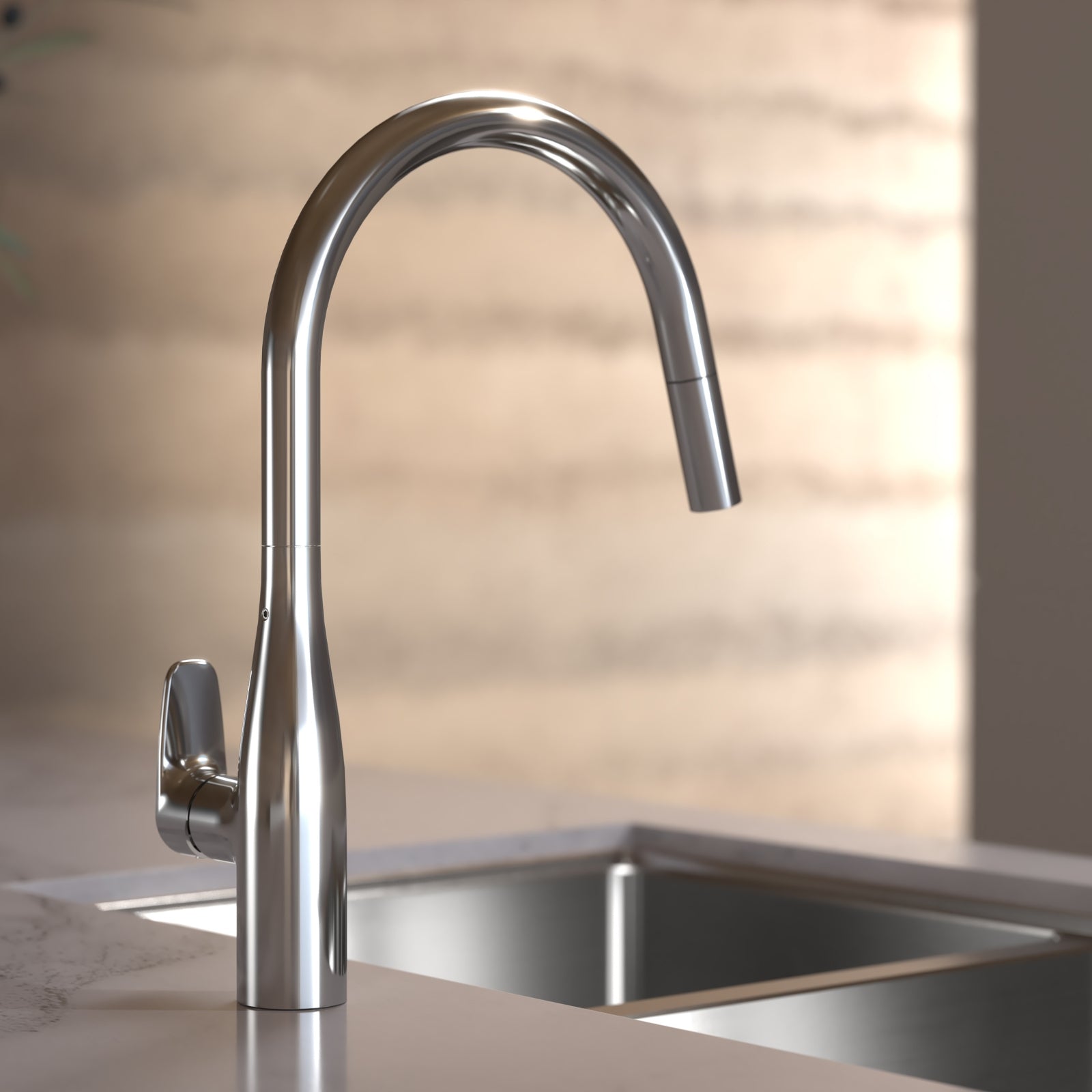 Lifestyle 2 Caroma Contura II Pull Out Sink Mixer - Chrome 849062C56AF - The Blue Space