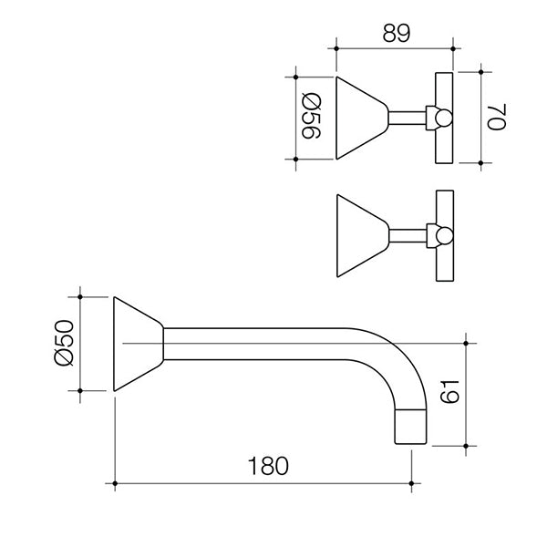 Caroma Coolibah Classic Cross Wall Tap Set by Caroma - The Blue Space