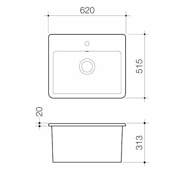 Caroma Cubus Laundry Vanity Basin by Caroma - The Blue Space