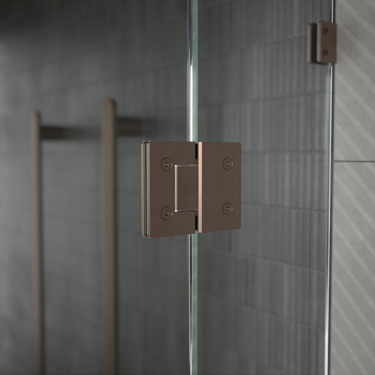Lifestyle Back Caroma Glass to Glass Shower Door Hinge Brushed Bronze 14228016BBZ - The Blue Space