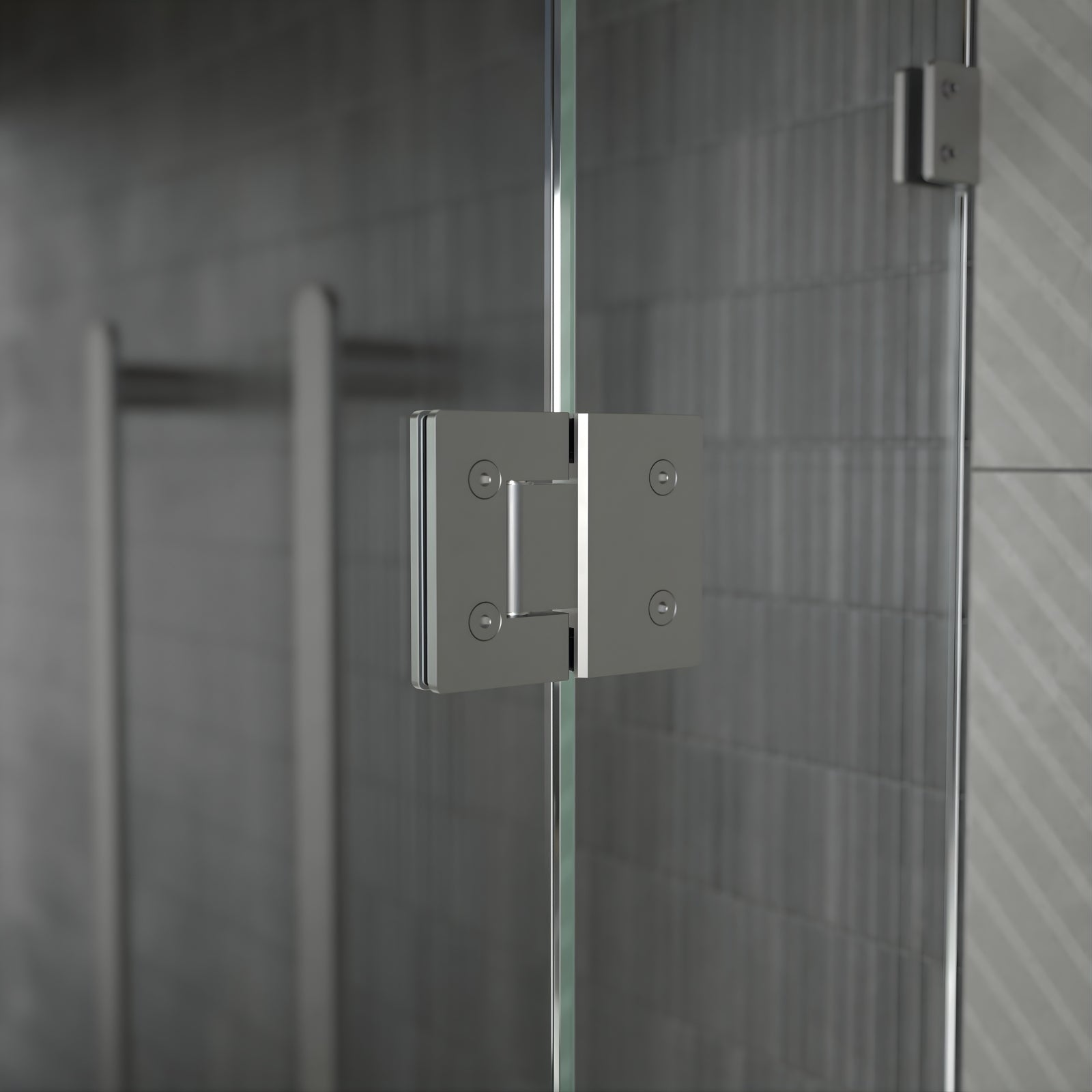 Lifestyle Caroma Glass to Glass Shower Door Hinge Brushed Nickel 14228016BN - The Blue Space
