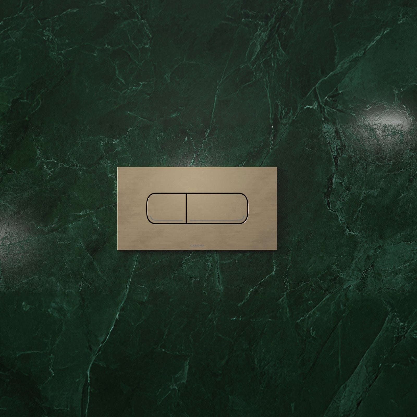 Lifestyle 1 Caroma Invisi Series II® Oval Dual Flush Plate & Buttons (Metal) Brushed Brass 237078BB - The Blue Space