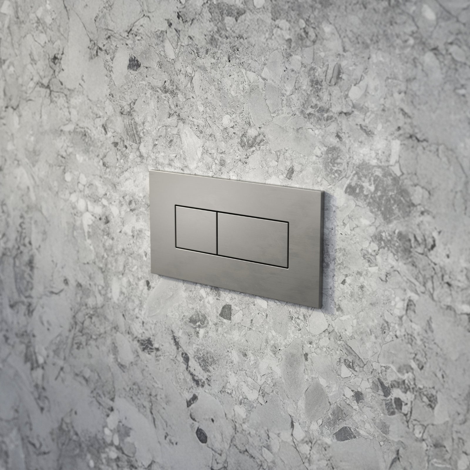 Lifestyle 1 Caroma Invisi Series II® Rectangle Dual Flush Plate & Buttons (Metal) Brushed Nickel 237020BN - The Blue Space