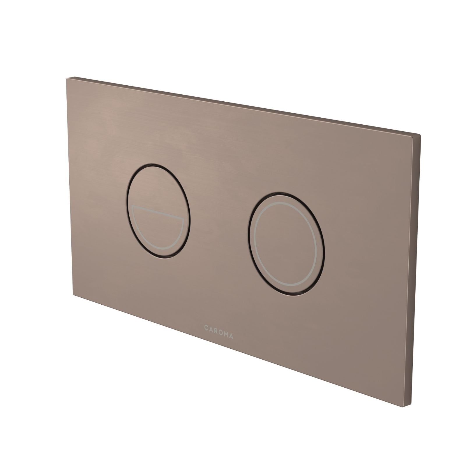 Angle Caroma Invisi Series II® Round Dual Flush Plate & Buttons (Metal) - Brushed Bronze 237088BBZ - The Blue Space