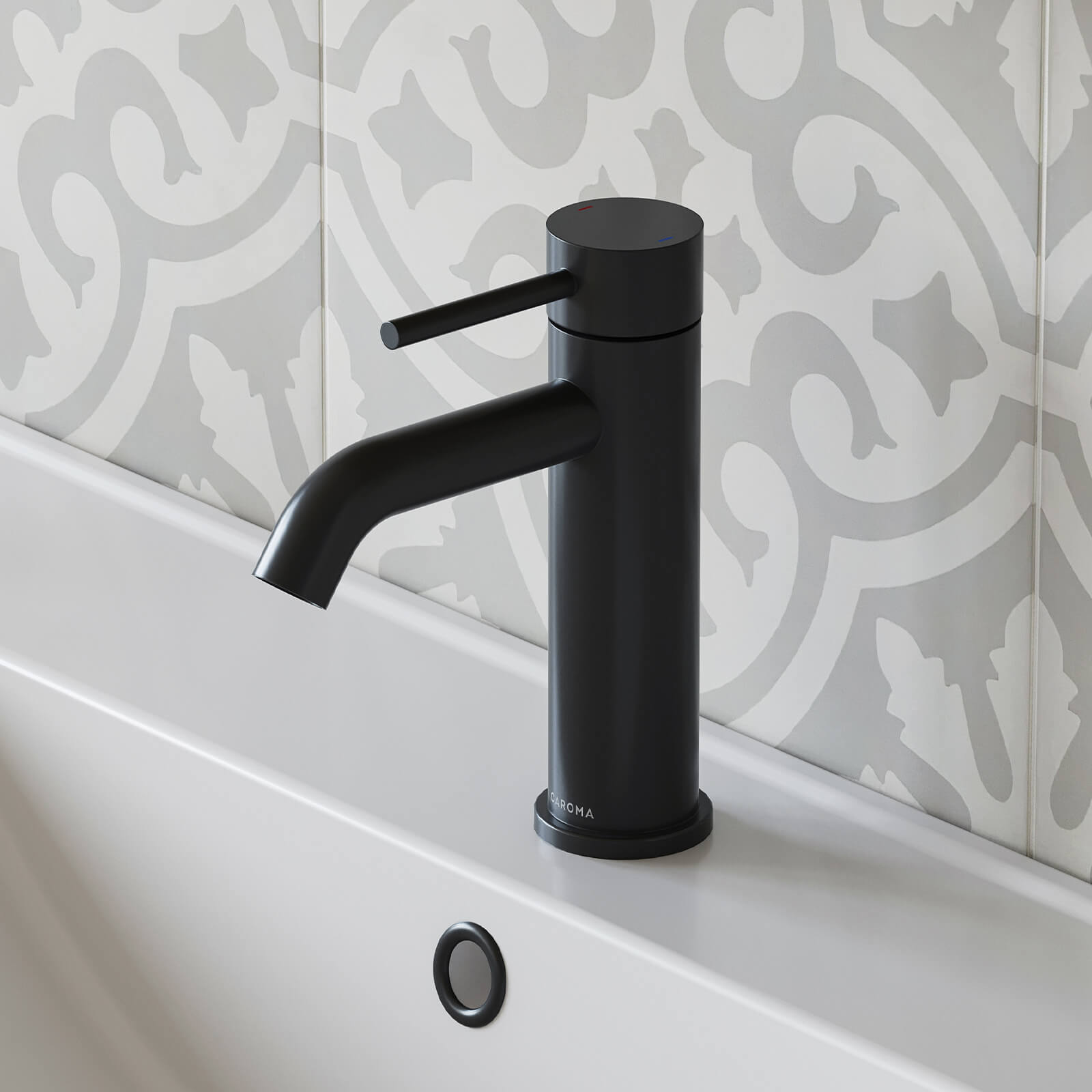 Caroma Liano II Basin Mixer Matte Black - The Blue Space