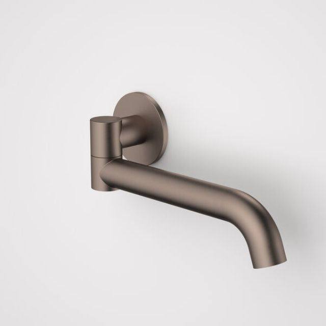 Retracted Caroma Liano II 220mm Bath Swivel Outlet - Round - Brushed Bronze 96376BBZ - The Blue Space