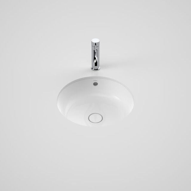 Caroma Liano II 440mm Round Under/Over Counter Basin - White (with Overflow)