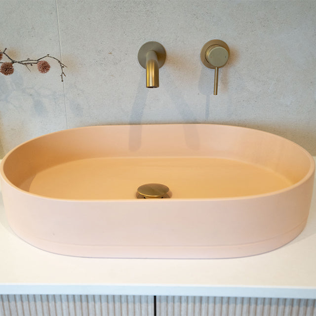 Lifestyle Caroma Liano II Bath/Shower Mixer Brushed Brass - The Blue Space Real Reno