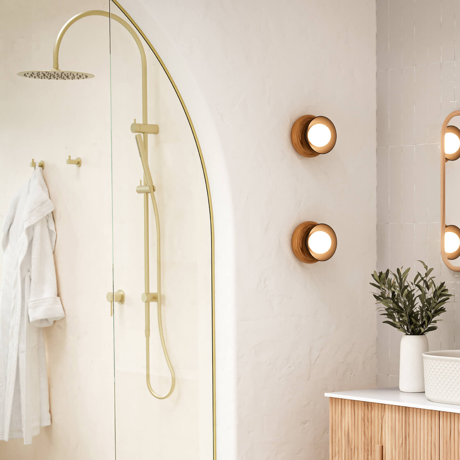 Caroma Liano II Bath/Shower Mixer Tap Brushed Brass lifestyle - The Blue Space