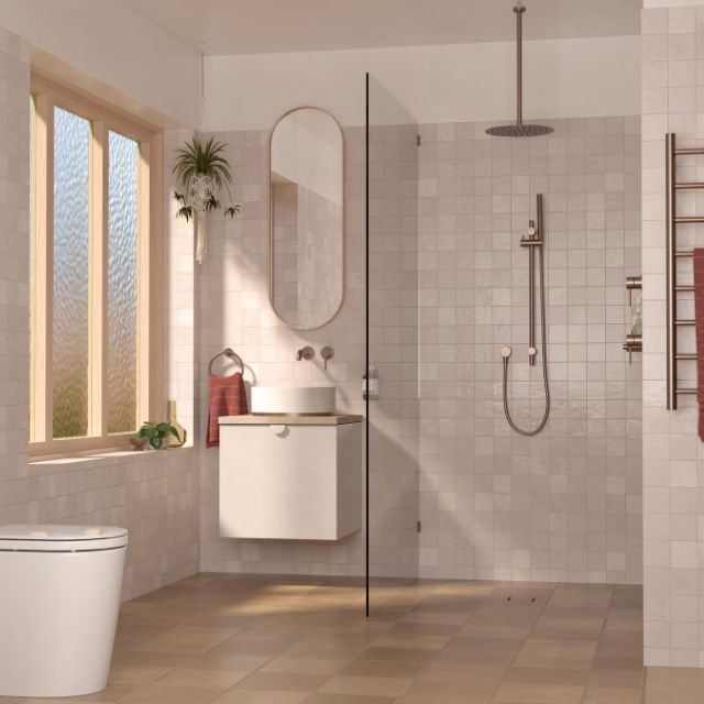 Lifestyle Caroma Liano II Bath/Shower Mixer - Round Cover Plate - Brushed Bronze 96360BBZ - The Blue Space