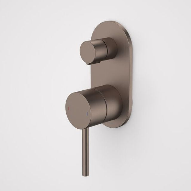 Caroma Liano II Bath/Shower Mixer With Diverter - Rounded Cover Plate - Brushed Bronze 96366BBZ - The Blue Space