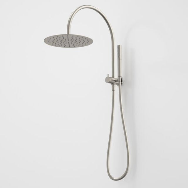 Caroma Liano II Compact Twin Shower with Overhead - Brushed Nickel 96472BN33A - The Blue Space
