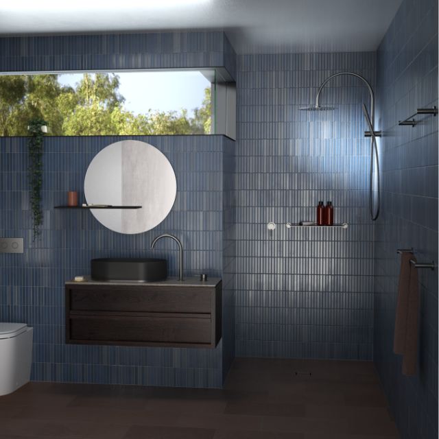 Lifestyle 1 Caroma Liano II Compact Twin Shower with Overhead - Chrome 96472C33A - The Blue Space