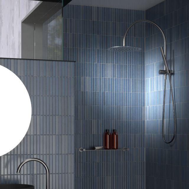 Lifestyle 2 Caroma Liano II Compact Twin Shower with Overhead - Chrome 96472C33A - The Blue Space